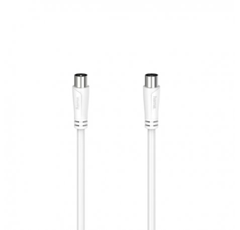 Hama Essential Cable Coaxial de Antena Macho/Hembra - Longitud 10m- Doble Blindaje - Apantallamiento 90dB - Impedancia 75Ohm - Color Blanco