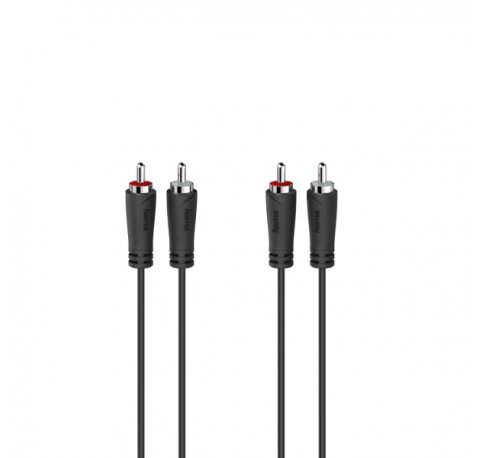 Hama Essential Cable de Audio - Longitud 5m- Estereo - Doble Conector Macho - Color Negro