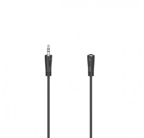 Hama Essential Cable de Extension de Audio - Estereo - Jack 3.5mm - Longitud 5m - Estereo - Color Negro
