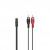Hama Essential Cable de Audio - 2x RCA Macho - Jack 3.5mm Hembra - Longitud 12cm - Estereo - Color Negro