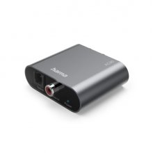 Hama Ac90 Convertidor de Audio Digital a Analogico - 5V - Cable 1m - RCA - Fibra Optica - 4.91x5.738x1.68cm - Color Plata