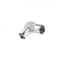 Hama Essential Adaptador Coaxial Acodado - 90Âº - Coaxial Hembra - Coaxial Macho - Color Plata