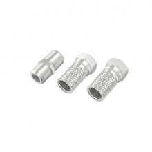 Hama Essential Set de Adaptadores para Cable de Antena - 2 Conectores F Hembra - Union Conector F Macho Macho - Color Plata