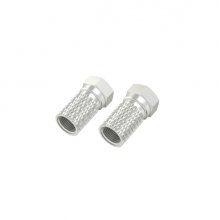 Hama Essential Pack de 2 Conectores F Macho - Cables hasta de 5.5mm - Fijacion con Tornillo - Color Plata