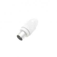 Hama Essential Conector Coaxial Macho - Apto para Cables entre 5 y 7mm - Fijacion con Pinza - Color Blanco