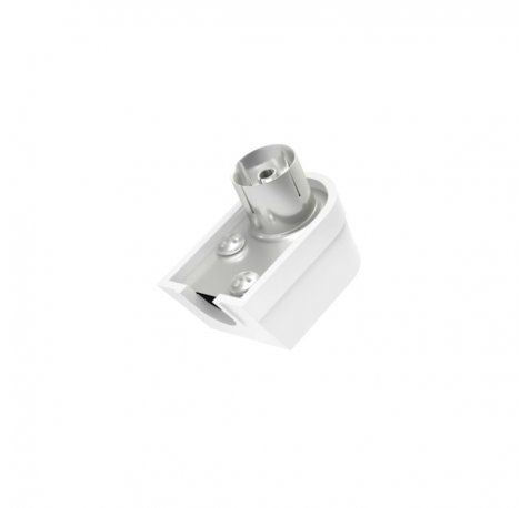 Hama Essential Conector Coaxial Hembra - Acodado 90Âº - Fijacion con Tornillo - Cables hasta de 6mm - Color Plata