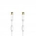 Hama Essential Cable Coaxial de Antena Macho/Hembra - Longitud 0.75m - Terminales Chapados en Oro - Triple Blindaje - Apantallamiento 100dB - Impedancia 75Ohm - Color Blanco