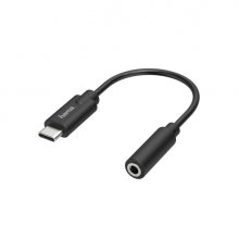 Hama Essential Cable Adaptador de Audio - USB-C Macho - Jack 3.5mm Hembra - Estereo - Color Negro