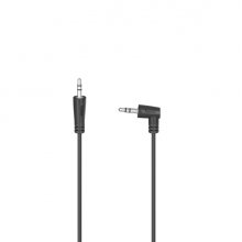 Hama Essential Cable de Audio Acodado 90Âº - Jack 3.5mm Macho - Longitud 0.5m - Color Negro