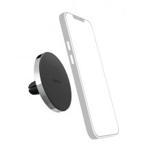 Hama Lock Soporte de Coche para Smartphone - Magnetico - Pinza para Rejilla - Peso Max 230g - Aluminio - Color Negro y Plata