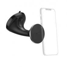 Hama Soporte de Coche para Smartphone - Magnetico - Ventosa para Parabrisas - Peso Max 230g - Aluminio - Color Negro