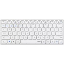Rapoo E9600M Teclado Compacto Ultafino Inalambrico - Bluetooth y 2.4GHz - Base de Aluminio - Bateria Recargable Ecologica - Color Gris