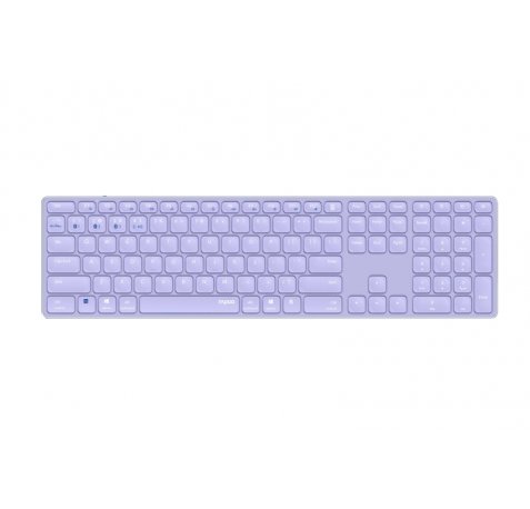 Rapoo E9800M Teclado Compacto Ultafino Inalambrico - Bluetooth y 2.4GHz - Base de Aluminio - Bateria Recargable Ecologica - Color Purpura