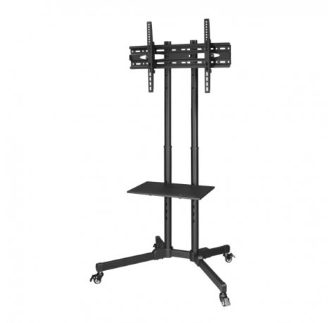 Hama Trolley Soporte con Ruedas para TV hasta 75" - Peso Max 10kg - VESA 600x400mm - Acero - Altura Ajustable - 88.4x66.6x154.7cm - Color Negro