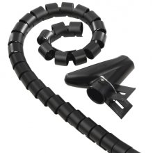 Hama Organizador de Cable en Espiral 20mm - Flexible - Longitud 2.5m - Adaptador para Instalacion - Color Negro