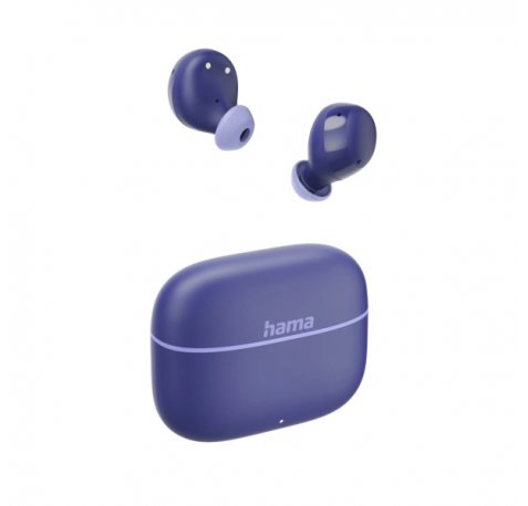 Hama Freedom Buddy II Auriculares con Microfono Omnidireccional - Bluetooth - Autonomia hasta 20h - Rango 10m - Asistente de Voz - Carga por USB-C - Color Azul