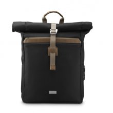 Hama Silvan Mochila para Portatiles hasta 16.2" - Capacidad Ampliable de 15 a 22L - Poliester Reciclado - Interior Acolchado - Bolsillos Frontales - 32x46x14cm - Color Negro