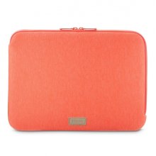 Hama Jersey Funda para Portatiles hasta 14.1" - Cierre con Cremallera - Forro Interior Suave - 37x1.5x27cm - Color Naranja Coral