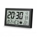 Hama Martinique Reloj de Pared Digital - Termometro - Visualizacion de Fases Lunares - Zona Horaria Ajustable - Radio - 20x12x2.6cm - Color Negro