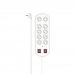 Hama Regleta Alimentacion con 10 Tomas - Potencia Maxima 3680W - Cable 2m - Interruptor de Encendido - Enchufe Schuko en Angulo - 11.3x3.8x35.7cm - Color Blanco
