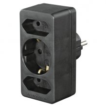 Hama Regleta de Pared con 3 Tomas - Potencia Maxima 3680W - 1x Schuko - 2x Tipo C - Color Negro