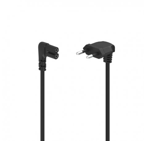 Hama Cable de Alimentacion Acodado CEE7/16 Macho - Hembra C7 Acodada - Longitud 5m - Seccion 0.75mm2 - Color Negro