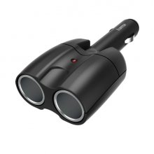 Hama Distribuidor de 2 Tomas de 12V para Coche - Color Negro Hama Distribuidor de 2 Tomas de 12V para Coche - Color Negro