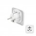 Hama Adaptador de Viaje Toma Tipo E y Schuko - Potencia hasta 3750W - Hembra Multiple - Voltaje 250V - Color Blanco