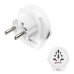 Hama Adaptador de Viaje Toma Tipo E y Schuko - Potencia hasta 2500W - Hembra Universal - Voltaje 100-250V - Color Blanco