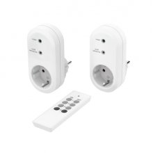 Hama Pack de 2 Enchufes Inalambricos - Potencia Maxima 3500W - IP20 - Interruptor de Encendido - Color Blanco