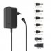 Hama Fuente de Alimentacion Multidispositivo - Potencia 18W - Voltaje 12V - Indicador LED - 7 Adaptadores - Intensidad Maxima 1.5A - Voltaje Ajustable - Color Negro