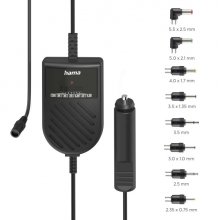Hama Fuente de Alimentacion para Coche 36W - Conector 12V - Indicador LED - Voltaje Variable - Conectores Surtidos - Color Negro