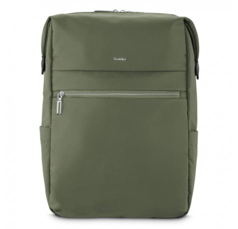 Hama Ultimate Mochila para Portatiles hasta 16.2" - Capacidad 15L - Poliester - Interior Acolchado - Cremallera Bidireccional - Base Reforzada - Bolsillos Laterales - 34x44x11cm - Color Verde Oscuro