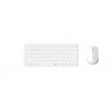 Rapoo 9010M Pack Teclado Compacto + Raton Inalambricos - Bluetooth y 2.4GHz -  Raton 2400 DPI - Autonomia hasta 12 Meses - Color Blanco