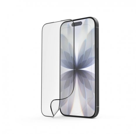 Hama Super Hybrid Protector de Pantalla para iPhone 17 - Antihuellas - Base de Montaje - Flexiglas rPET - Grado de Dureza 9H - Proteccion D3O - Color Transparente