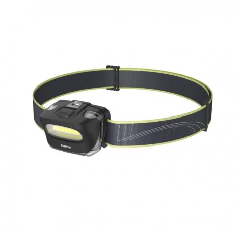 Hama Hl110 Linterna Frontal LED - Cinta para la Cabeza - 110 Lumenes - Funciona con 3 Pilas AAA - Autonomia hasta 19h - Color Negro