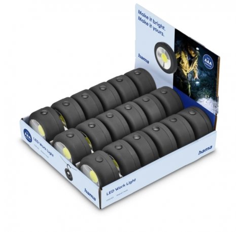 Hama W140 Lamparas LED de Trabajo - Iman - Gancho Desplegable - Color Negro (18 uds)