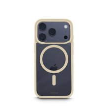 Hama Frame Protect Funda para iPhone 17 Pro - Antideslizante - Magnetico - Policarbonato y Poliuretano Termoplastico - Color Beige