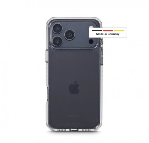 Hama Extreme Protect Funda para iPhone 17 Pro Max - Antideslizante - Policarbonato - Proteccion D3O - Bordes Elevados - Color Transparente