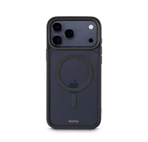Hama Frame Protect Funda para iPhone 17 Pro Max - Antideslizante - Magnetico - Policarbonato y Poliuretano Termoplastico - Bordes Elevados - Color Negro y Transparente