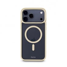 Hama Frame Protect Funda para iPhone 17 Pro Max - Antideslizante - Magnetico - Policarbonato y Poliuretano Termoplastico - Bordes Elevados - Color Beige