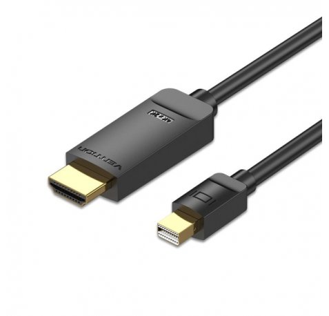 Vention Cable Conversor HDMI Macho a Mini Displayport Macho - Resolucion 4K - ARC - Longitud 3m - Conectores Chapados en Oro - Revestimiento en PVC - Color Negro