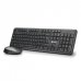 NGS Kit Teclado Inalambrico y Raton Inalambrico 1200dpi - Italiano - 12 Teclas Multimedia - Indicadores LED - Color Negro