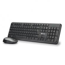 NGS Kit Teclado Inalambrico y Raton Inalambrico 1200dpi - 12 Teclas Multimedia - Indicadores LED -  Color Negro