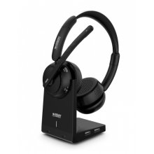 Urban Factory Movee Max Auriculares Bluetooth 5.2 - Reduccion Activa de Ruido - Soporte de Carga - Microfono con Reduccion de Ruido Ambiental - Color Negro