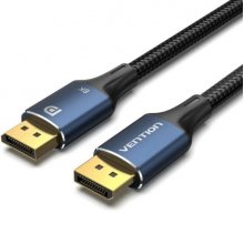 Vention Cable Displayport 1.4 8K - Longitud 2m - Trenzado de Nailon - Conectores Chapados en Oro - Color Azul