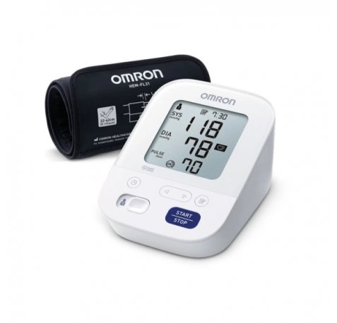 Omron X3 Comfort Tensiometro de Brazo - Deteccion Latido Arritmico - Intellisense - Validacion Clinica - Memoria 2 Usuarios y 60 Lecturas - Color Blanco