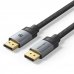 Vention Cable Displayport 2.1 16K - Longitud 2m - Revestimiento Trenzado de Algodon - Conectores Chapados en Oro - Color Gris