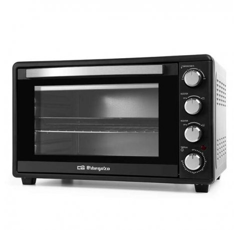 Orbegozo HO 455 Horno de Sobremesa Multifuncion - 45L de Capacidad - 2000W de Potencia - Selector de Temperatura hasta 230ºc - Temporizador de 60min - Resistencias de Acero Inoxidable