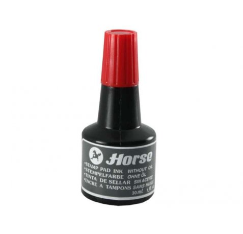 Horse Tinta sin Aceite para Entintar Tampones - Frascos de 30cl - Color Rojo